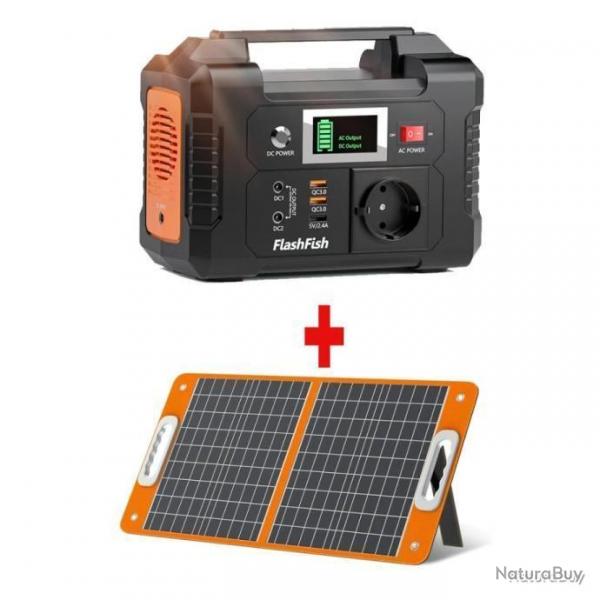 STATION SOLAIRE PORTABLE 200W + PANNEAUX SOLAIRES - 3 MODES DE RECHARGE - LIVRAISON GRATUITE