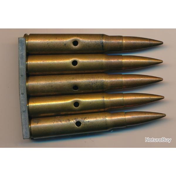 UN clip de 5 cartouches 7,92 x 57 MAUSER Allemagne ww2  Balle SmE tui laiton