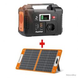 BATTERIE SOLAIRE PORTABLE 200W + PANNEAUX SOLAIRES - 3 MODES DE RECHARGE - LIVRAISON OFFERTE