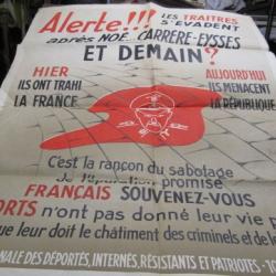 affiche politique Union Nle déportés résistants patriotes post seconde guerre post ww2