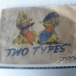 1944 : « DEUX TYPES » PAR JON. DESSINS ANIMÉS DEUX GUERRES MONDIALES. ASSEZ RARE