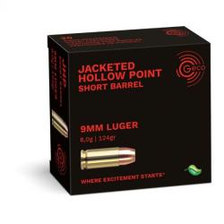 CART GECO 9MM LUGER JHP (pointe creuse) 124gr Bte de 20