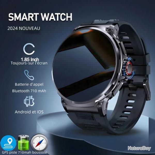 Montre Intelligente Bluetooth avec Appels Suivi Sant Frquence Cardiaque Moniteur De Sommeil Noir