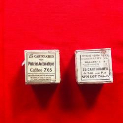 2 Boîtes de cartouche vide en carton  7.65
