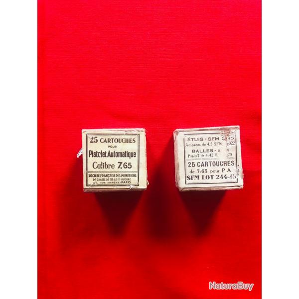 2 Botes de cartouche vide en carton  7.65