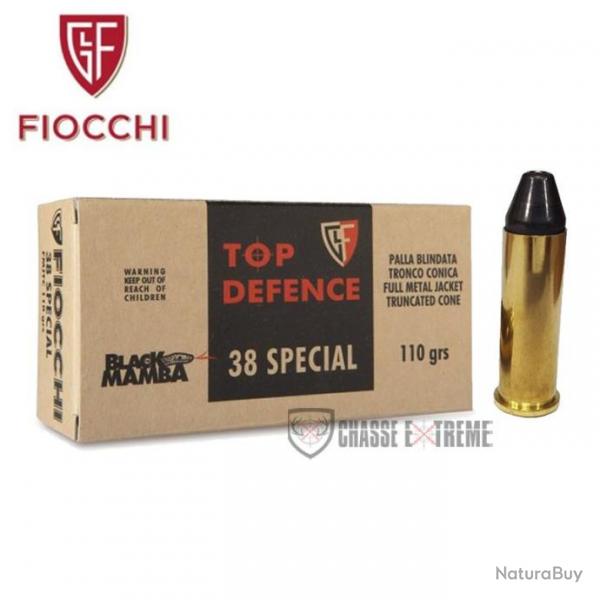 50 Munitions FIOCCHI Black Mamba Cal 38 Special 100Gr Fmjtc