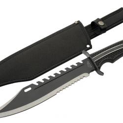 Couteau Rite Edge Raptor Hunter Lame Acier 3Cr13 Sawback Manche ABS Etui Nylon CN211633