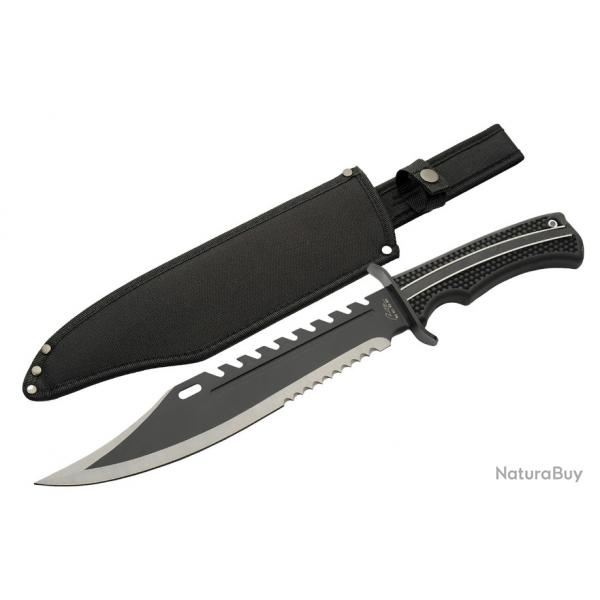 Couteau Rite Edge Raptor Hunter Lame Acier 3Cr13 Sawback Manche ABS Etui Nylon CN211633