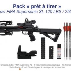 Pack pistolet arbalète X-Bow FMA Supersonic XL 120 LBS / 250 FPS