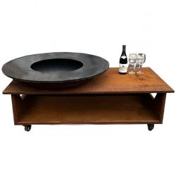 Opé - AG BF24 ! Table basse brasero plancha à bois Random Fire Ball 100 cm