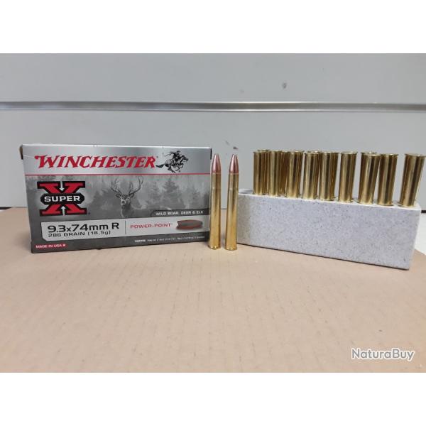 11069 BOITE DE 20 BALLES DE CHEZ WINCHESTER CALIBRE 9.3X74 MM R NEUF