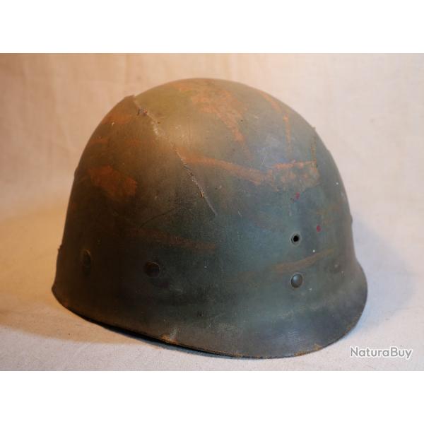 Sous casque Liner US accident MSA NORMANDIE 1944 avec camouflage - BEA24LIN001