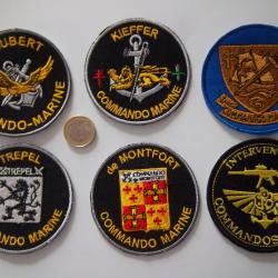 lot 6 écussons militaire commando marine armée Française collection