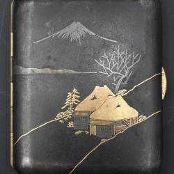 ETUI A CIGARETTE JAPONAIS EN FER DAMASQUINAGE KOMAI JAPON EDO FIN XIXè Collection Très bon  Japon XI