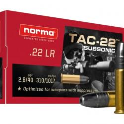 BF24 ! - Balles Norma 22LR Subsonic TAC-22 Hollow Point - Pack de 500 Munitions