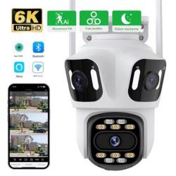 Caméra Sans Fil 360° Détection Humaine Vision Nocturne IP66 WIFI Auto Tracking Audio Bidirectionnel