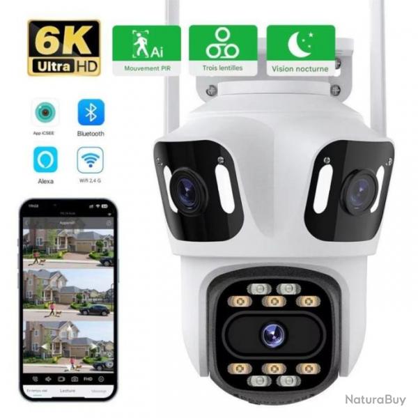 Camra Sans Fil 360 Dtection Humaine Vision Nocturne IP66 WIFI Auto Tracking Audio Bidirectionnel