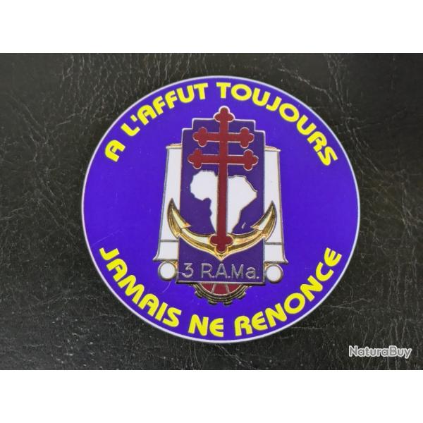 Autocollant sticker 3e RAMA rgiment d'artillerie de marine nationale arme canjuers militaire Tres
