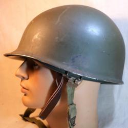 Casque type US Belgique après guerre complet  casque lourd ABL 1955 IFS24CSQ001