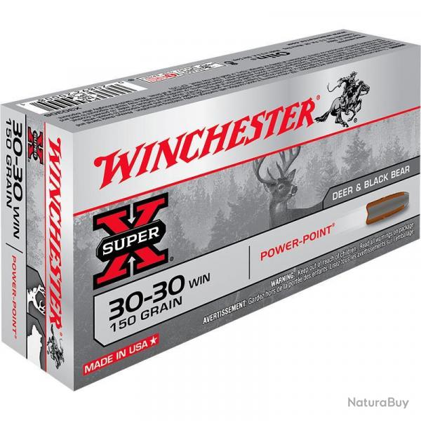 Munitions WINCHESTER calibre 30-30 Win Power Point 150gr - 9.7g x20