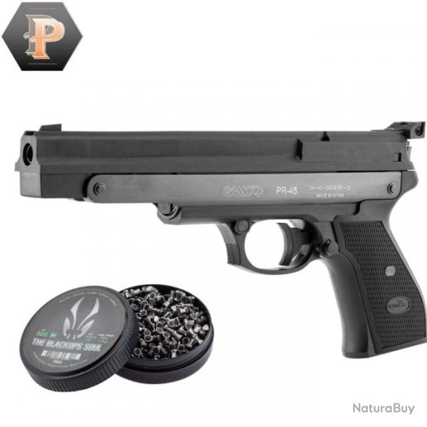 Pistolet d'entrainement Gamo PR-45 cal4.5mm Ambidextre + plombs