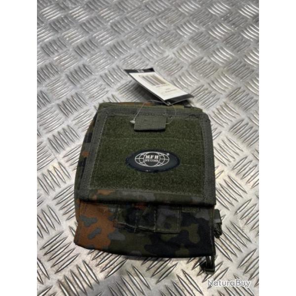 mfh pochette pour carte molle camouflage flecktarn