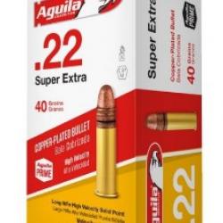 Munitions AGUILA cal.22lr super extra pleine haute vitesse cuivre 40gr par 500