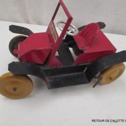 RAREa voiture en tôle - de cirque pour numéro de clown moteur a clef fonctionne  L 18 cm sur 10 cm