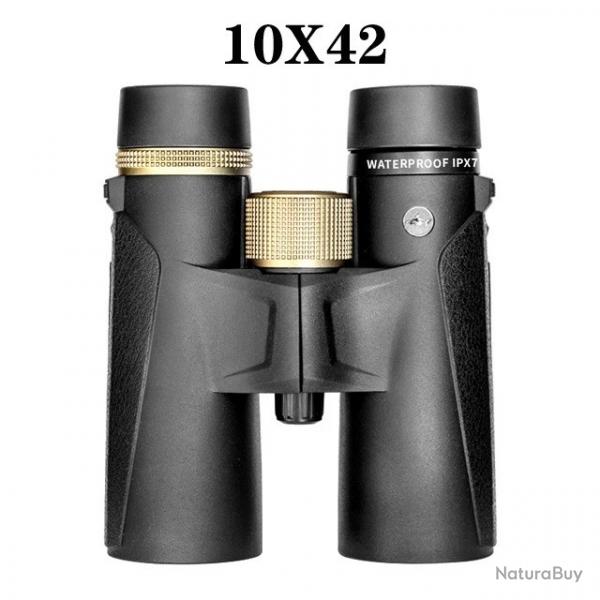 Jumelles Professionnelles tanches IPX7 Tlescope Bak4  pour Observation  10x42