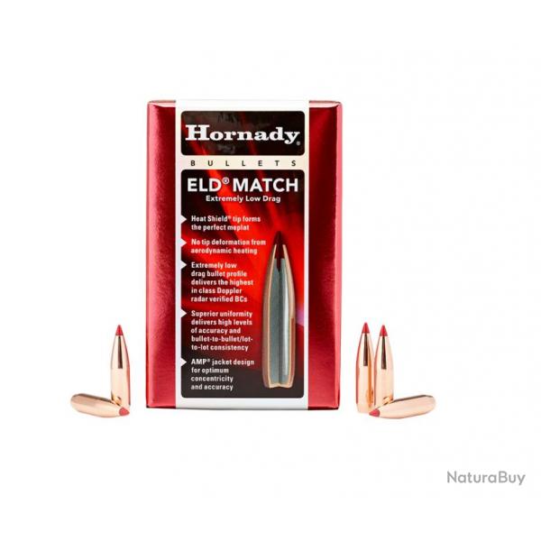 Ogives HORNADY 30 .308 168gr ELD MATCH - 30506 - Bote de 100