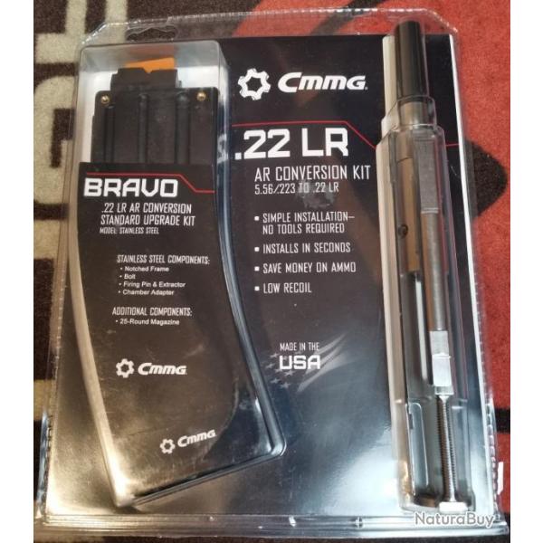 Conversion CMMG Bravo - Calibre 22 LR pour AR-15 - Avec 1 chargeur 25 coups - Occasion trs bon tat