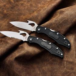 Couteau Spyderco Byrd Cara Cara 2 Emerson Lame Acier 8Cr13MoV Combo Manche FRN Lockback BY03PSBK2W