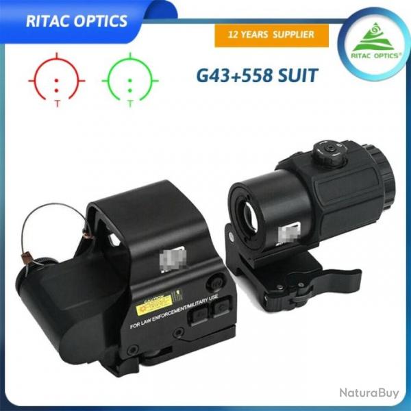 Loupe de vise G43 3X avec interrupteur latral (NOIR)