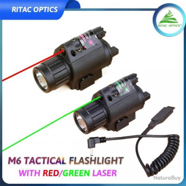 Lampe tactique de chasse M6 ROUGE avec jeu de vise Paiement en 3 ou 4 fois - LIVRAISON GRATUITE