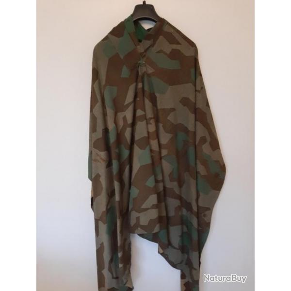 Poncho militaire camoufl allemand de la Seconde Guerre Mondiale authentique.