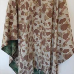 Poncho militaire camouflé américain de la Seconde Guerre Mondiale authentique.