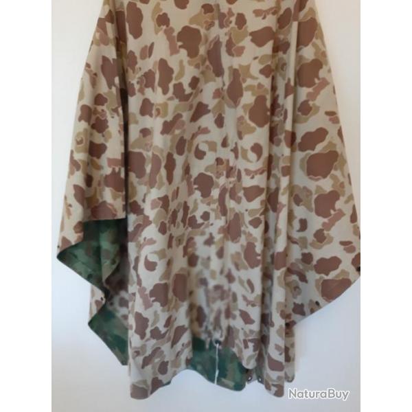 Poncho militaire camoufl amricain de la Seconde Guerre Mondiale authentique.