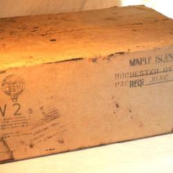 Authentique carton rations US v2s Maple Island Farm juin 1943 FAL24CAR001 Provenance Normandie