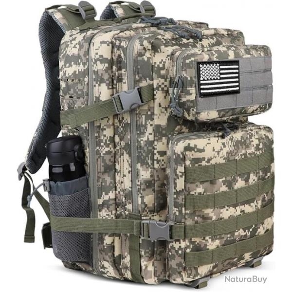 Sac  Dos Tactique Style Militaire 45L Grande Capacit Chasse Pche Randonne Escalade Camouflage