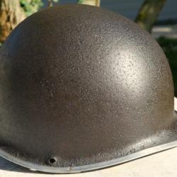 casque US M1 avec anneaux jugulaire impacts NORMANDIE 1944 - ref TIN24CSQ001