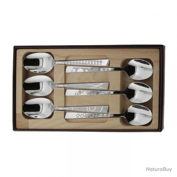 COFFRET 6 cuillres a caf LE THIERS INOX DECOR maison roger orfevre