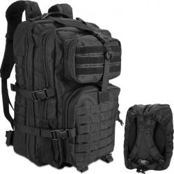 Sac à Dos Tactique Style Militaire 56L Grande Capacité Housse de Pluie Pêche Chasse Escalade Noir