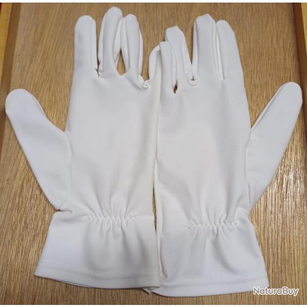 Anciens gants blancs militaires de crmonie - Gendarmerie - taille 8