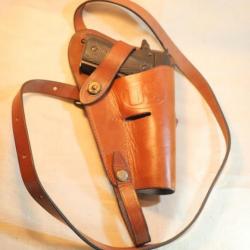 Belle reproduction qualité Holster US ARMY Colt 45 réglementaire poitrine cuir WWII EBR24CLT008