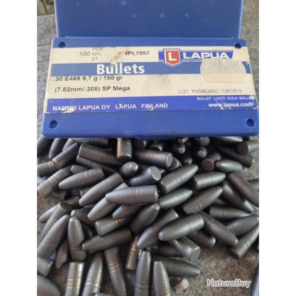 OGIVES SP LAPUA CALIBRE 308  150grains  4PL 7057  150 pices Molikots