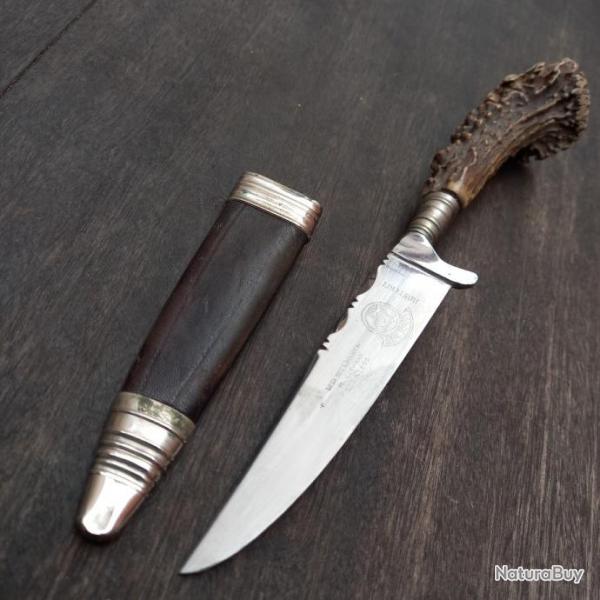 Joli Couteau de Chasse ALLEMAND NICKER REG MARK Manche en Bois de Chevreuil