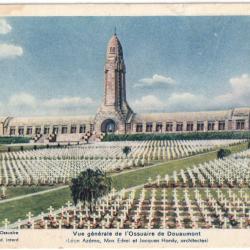 CPA MILITARIA  -  DOUAUMONT  -  VUE GÉNÉRALE DE l'OSSUAIRE DE DOUAUMONT