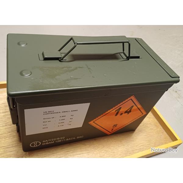 Caisse  munitions militaire SAC 22 M2A1 - pour 175 cartouches 12x70 mm - NEUVE