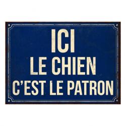 Plaque humoristique "Ici le chien" LOVERGREEN