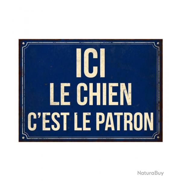 Plaque humoristique "Ici le chien" LOVERGREEN